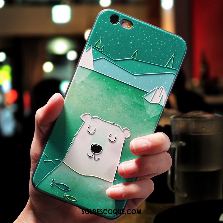 Coque iPhone 8 Charmant Téléphone Portable Vert Dessin Animé Silicone En Ligne