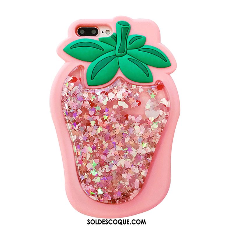 Coque iPhone 8 Plus Couler Silicone Fraise Téléphone Portable Créatif Soldes