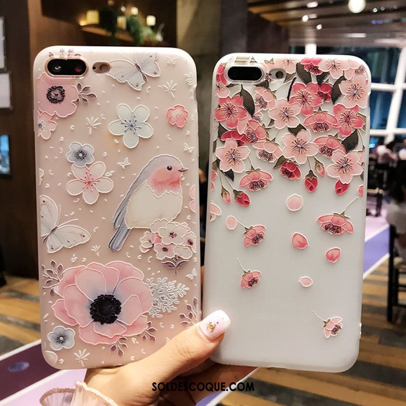 Coque iPhone 8 Plus Protection Fluide Doux Rose Très Mince Étui En Ligne