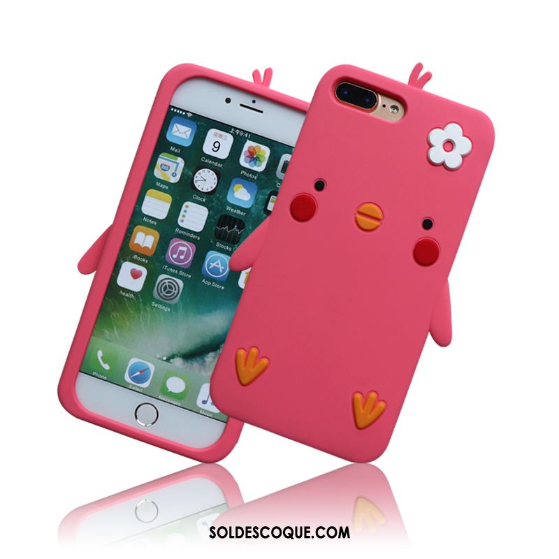 Coque iPhone 8 Plus Rouge Tout Compris Créatif Fluide Doux Dessin Animé En Ligne