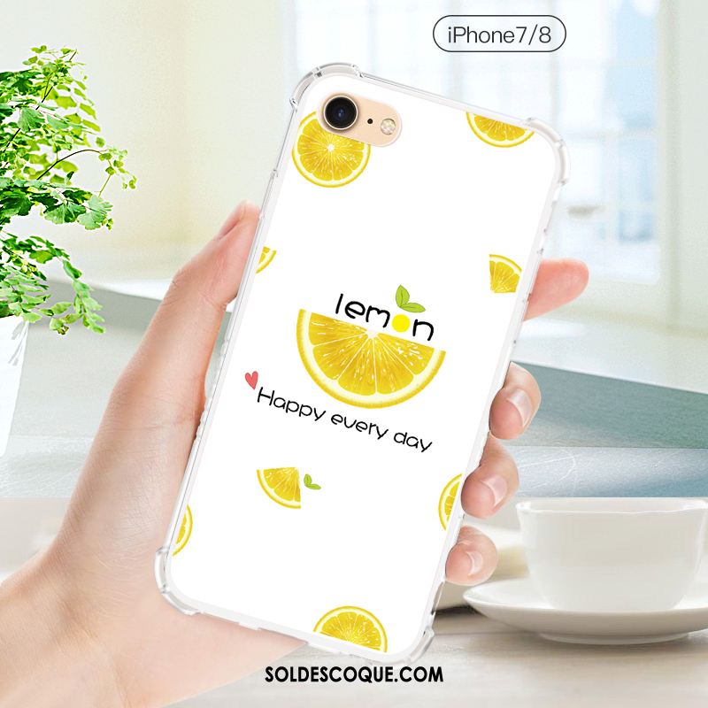 Coque iPhone 8 Tout Compris Jaune Ornements Suspendus Nouveau Créatif Housse En Ligne