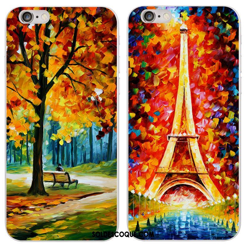 Coque iPhone Se 2020 Téléphone Portable Sac Silicone Protection Peinture À L'huile En Ligne