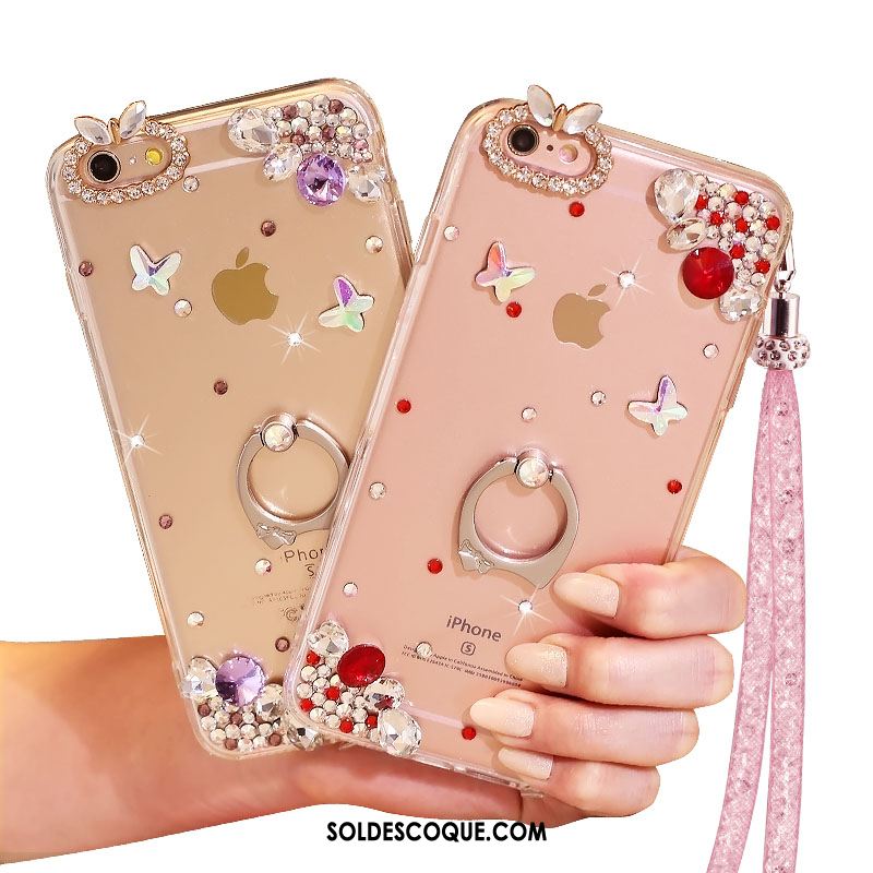 Coque iPhone Se Cristal Anneau Fluide Doux Transparent Téléphone Portable En Vente