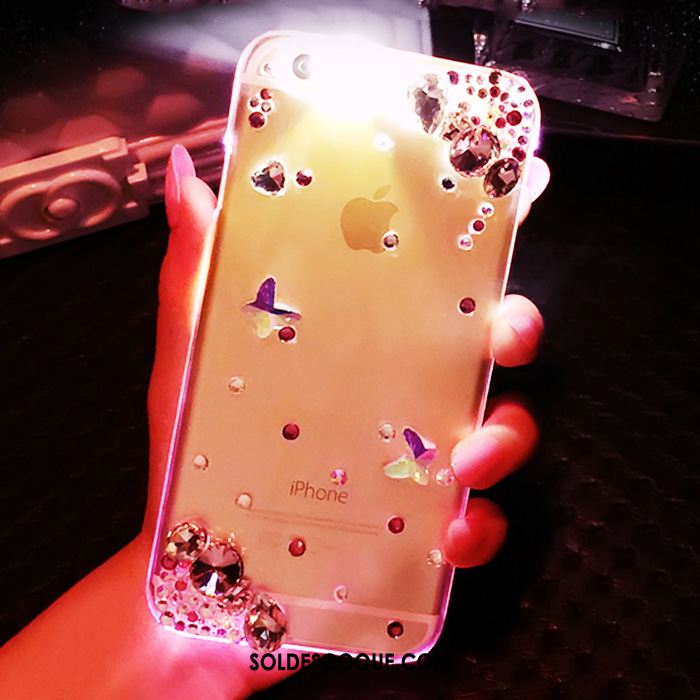 Coque iPhone Se Luxe Téléphone Portable Transparent Créatif Strass Soldes