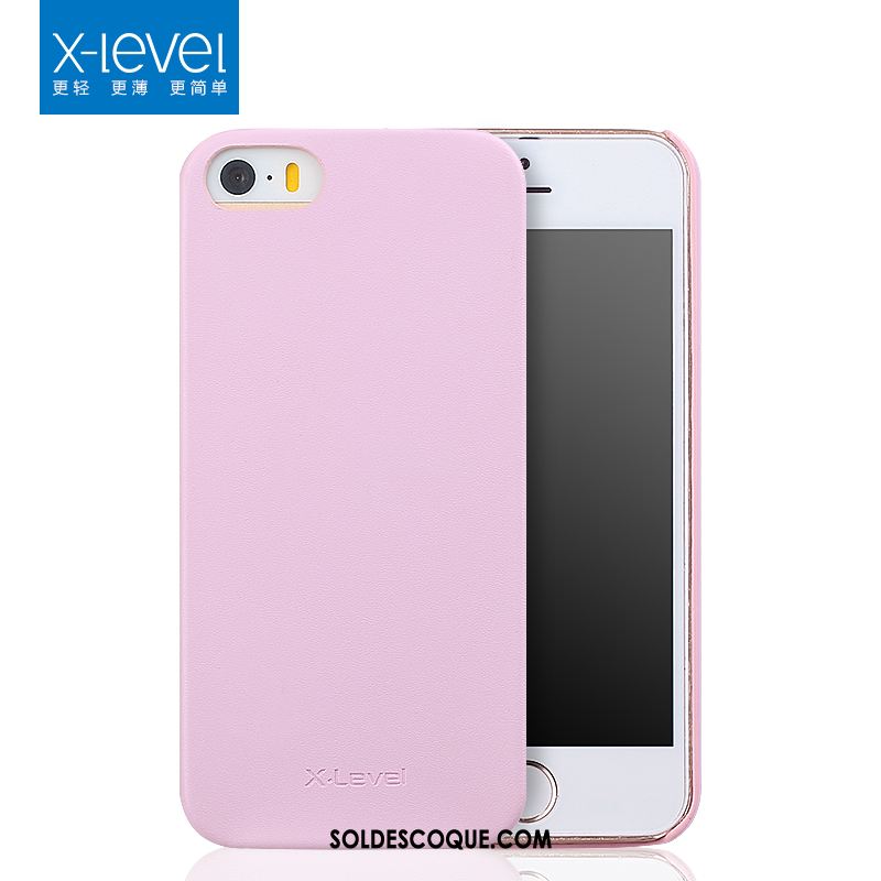 Coque iPhone Se Protection Étui En Cuir Téléphone Portable Rose Très Mince En Vente