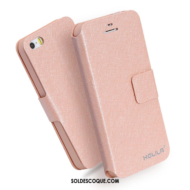 Coque iPhone Se Téléphone Portable Rose Protection Étui En Cuir Tendance Housse En Ligne