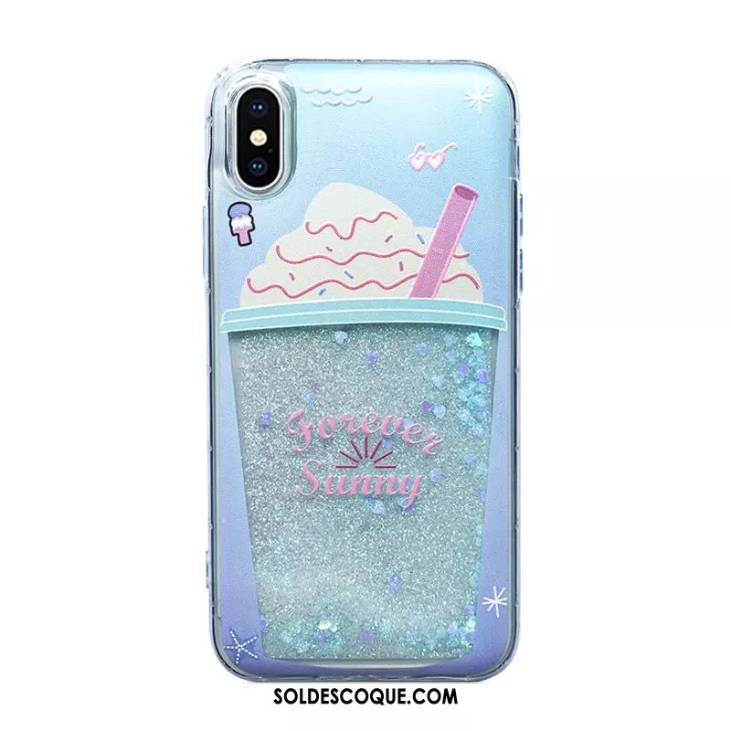 Coque iPhone X Frais Fluide Doux Petit Quicksand Silicone Housse Pas Cher