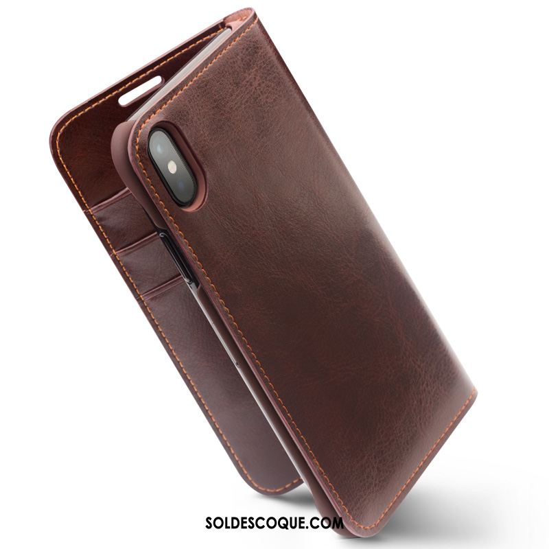 Coque iPhone X Incassable Téléphone Portable Étui Carte Étui En Cuir Soldes