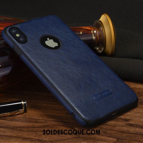 Coque iPhone X Légères Nouveau Étui Incassable Cuir Véritable Housse Pas Cher