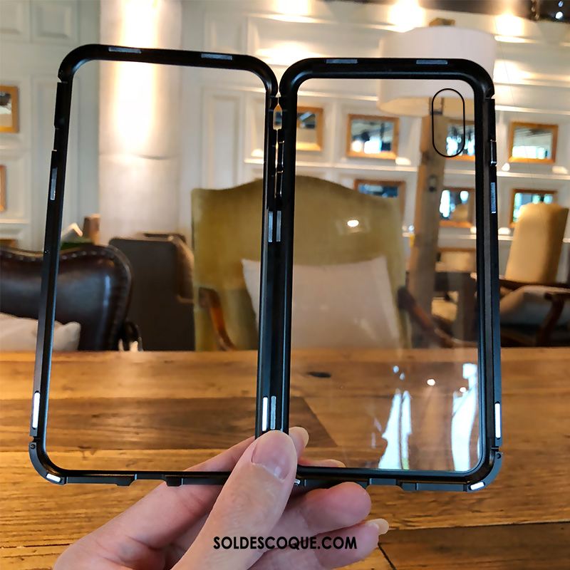 Coque iPhone X Noir Téléphone Portable Étui Transparent Luxe Pas Cher