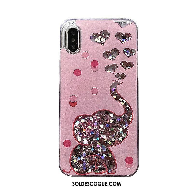 Coque iPhone X Rose Créatif Fluide Doux Charmant Silicone En Ligne