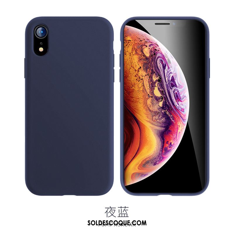 Coque iPhone Xr Bleu Tout Compris Marque De Tendance Silicone Téléphone Portable Housse Soldes