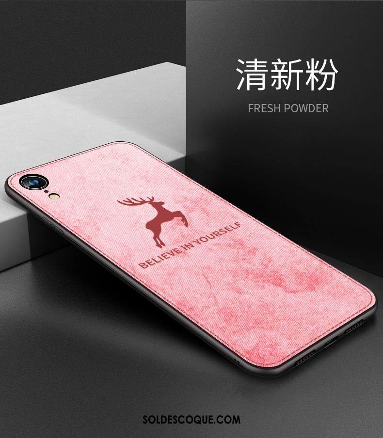 Coque iPhone Xr Créatif Tendance Rose Étui Tout Compris Pas Cher