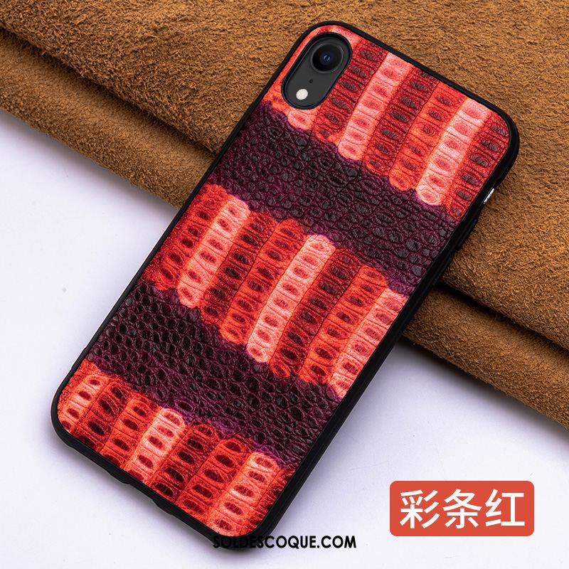 Coque iPhone Xr Mode Cuir Marque De Tendance Cuir Véritable Créatif Pas Cher