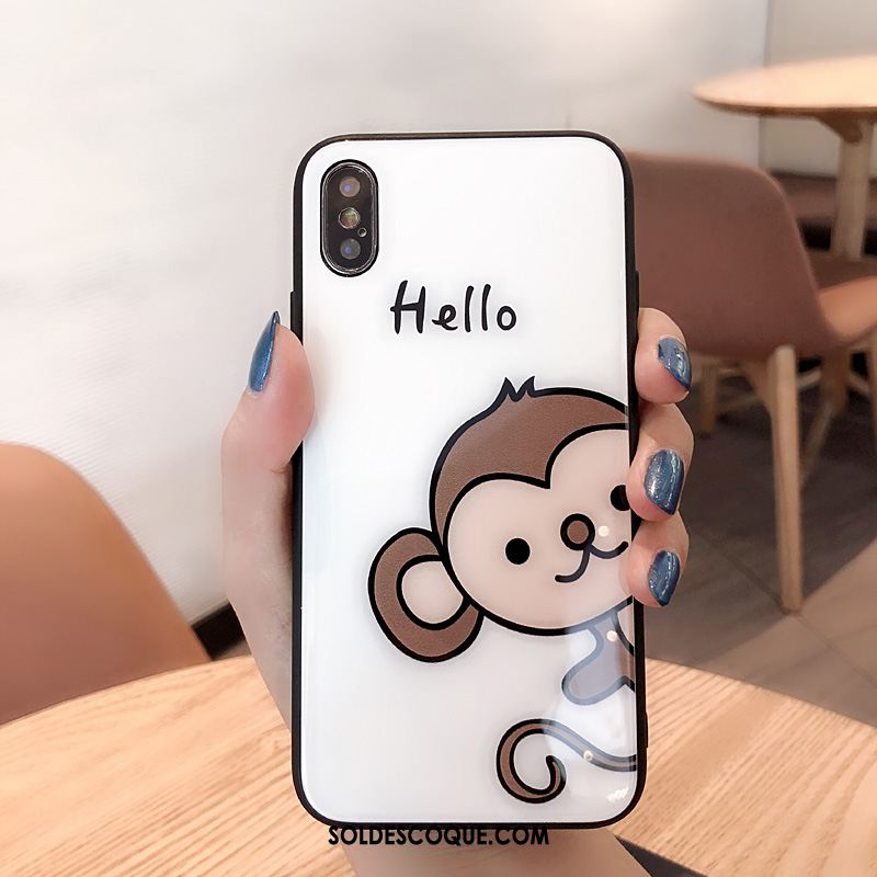 Coque iPhone Xs Dessin Animé Blanc Étui Net Rouge Nouveau En Vente