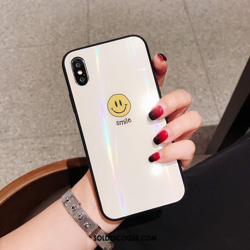 Coque iPhone Xs Incassable Dessin Animé Créatif Verre Souriant Soldes