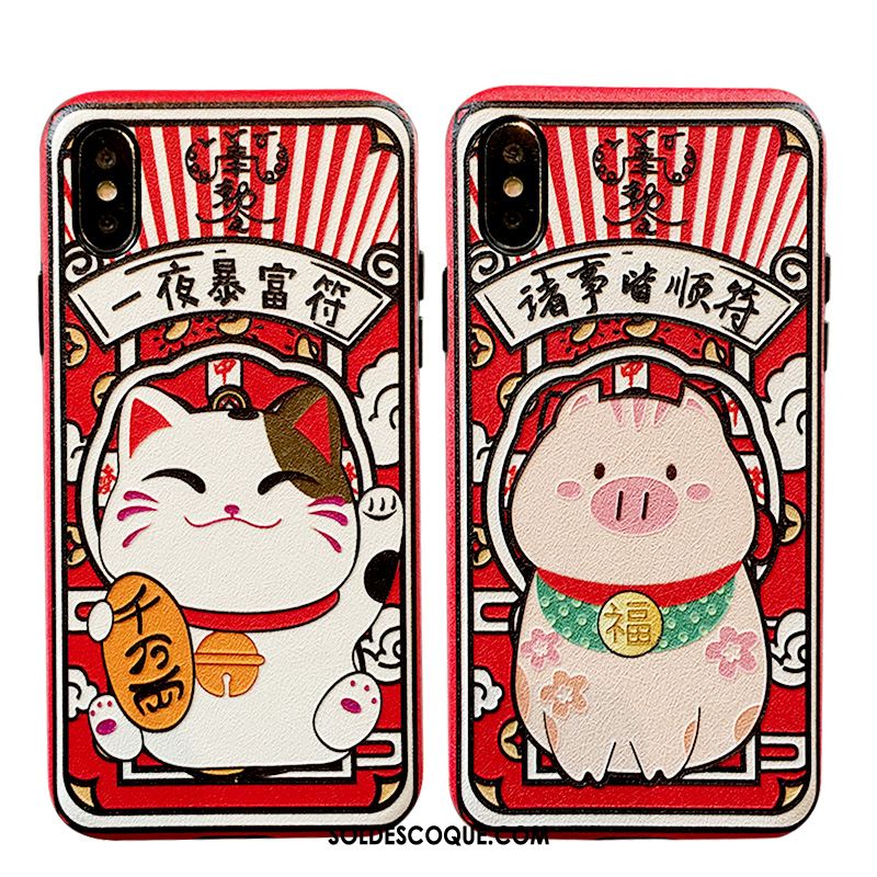 Coque iPhone Xs Max Créatif Dessin Animé Tout Compris Téléphone Portable Net Rouge Pas Cher