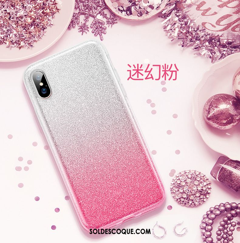 Coque iPhone Xs Max Fluide Doux Incassable Silicone Difficile Rose Pas Cher