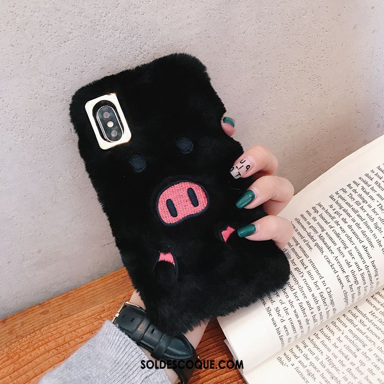 Coque iPhone Xs Max Fluide Doux Noir Protection Incassable Étui Pas Cher