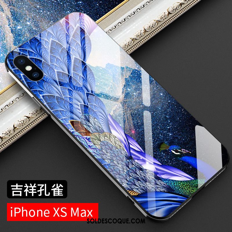 Coque iPhone Xs Max Personnalité Bleu Créatif Tout Compris Célébrité Pas Cher