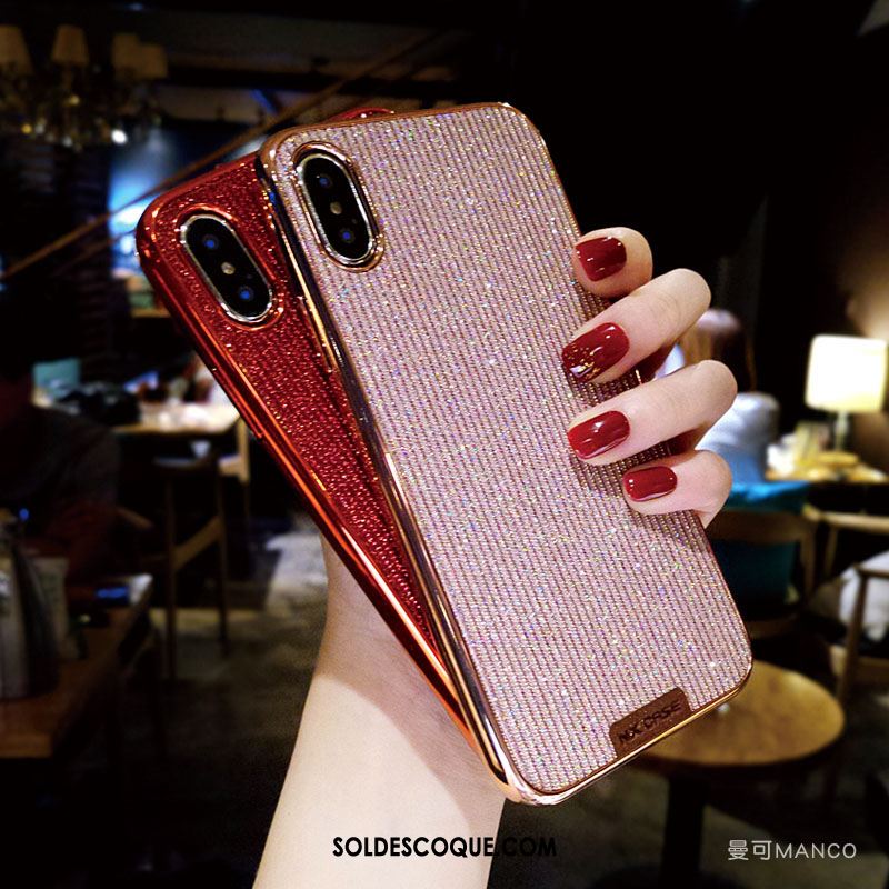 Coque iPhone Xs Max Personnalité Or Nouveau Créatif Rose Pas Cher