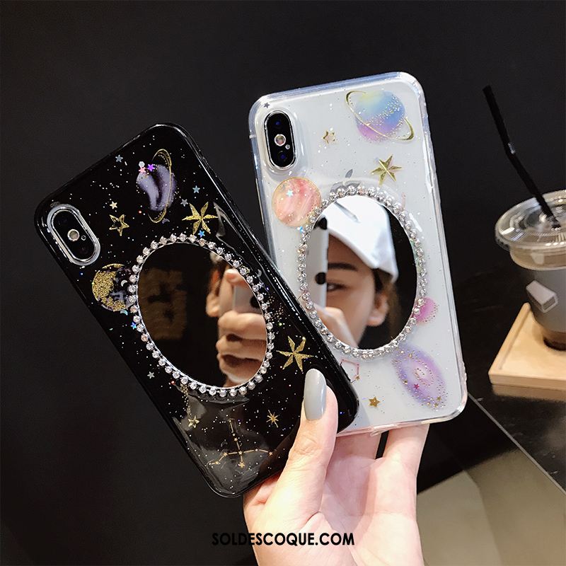 Coque iPhone Xs Max Silicone Ciel Étoilé Blanc Téléphone Portable Fluide Doux Pas Cher