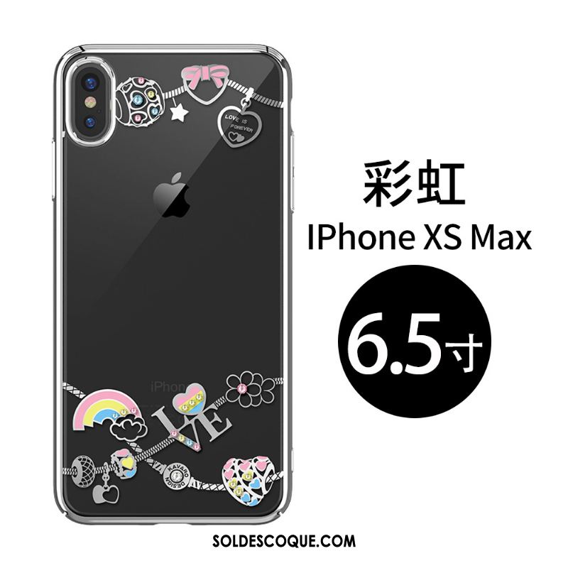 Coque iPhone Xs Max Strass Téléphone Portable Difficile Marque De Tendance Étui Soldes