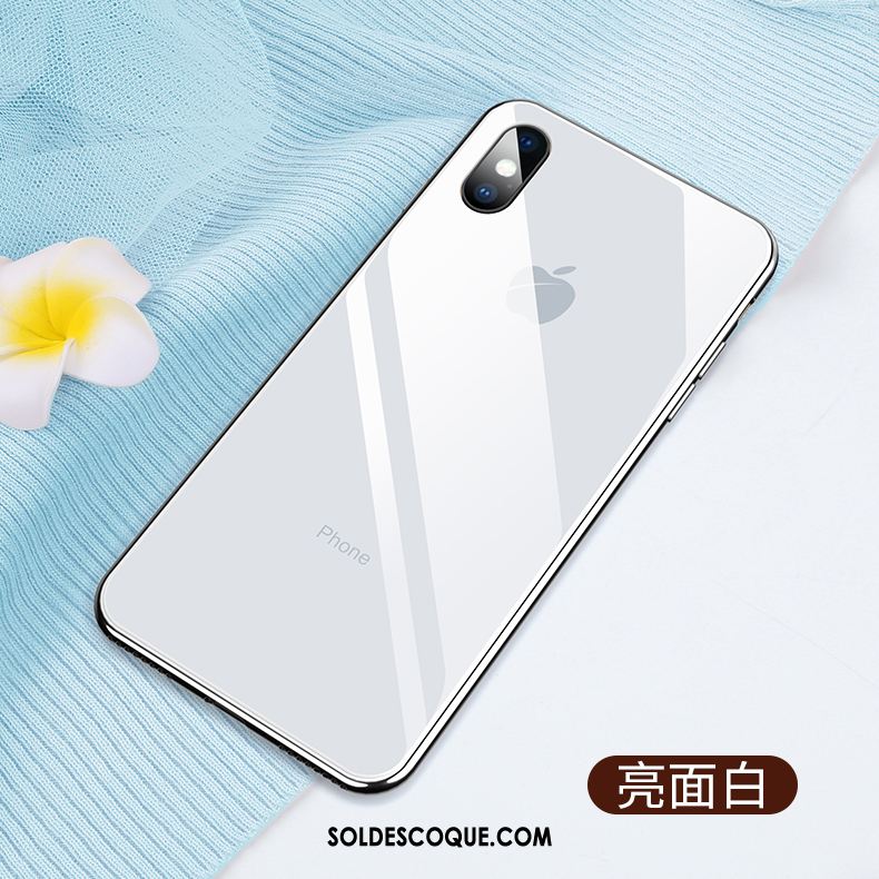 Coque iPhone Xs Max Transparent Très Mince Blanc Nouveau Verre Soldes