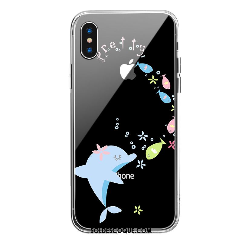 Coque iPhone Xs Max Très Mince Marque De Tendance Personnalité Téléphone Portable Transparent Housse Soldes