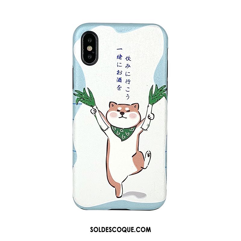 Coque iPhone Xs Max Téléphone Portable Gaufrage Charmant Dessin Animé Vert En Ligne