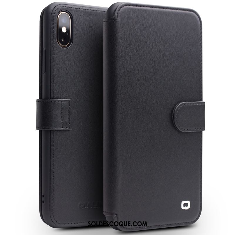 Coque iPhone Xs Max Étui Business Simple Étui En Cuir Incassable Pas Cher