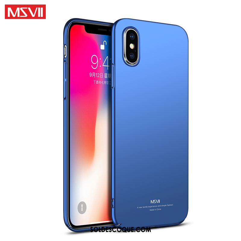 Coque iPhone Xs Max Étui Nouveau Net Rouge Délavé En Daim Bleu Soldes