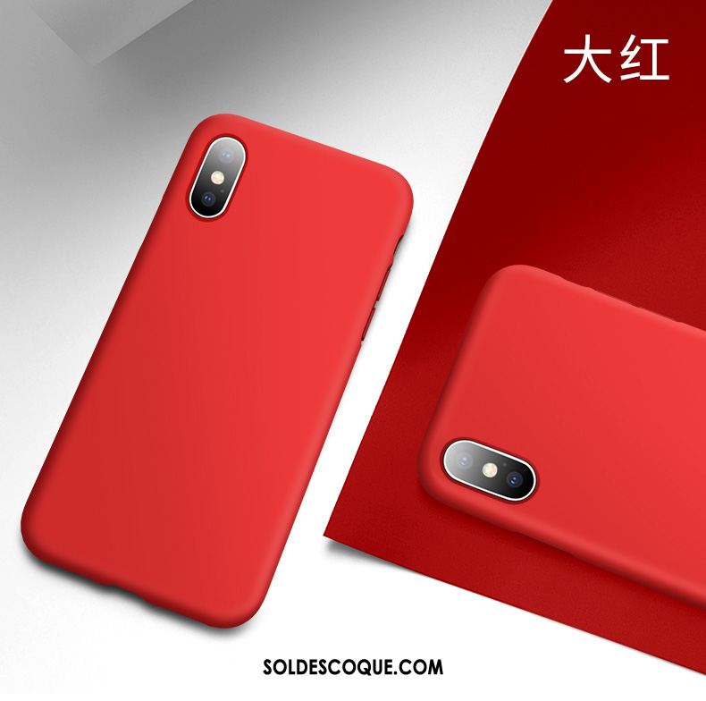 Coque iPhone Xs Noir Silicone Incassable Rouge Tout Compris Pas Cher
