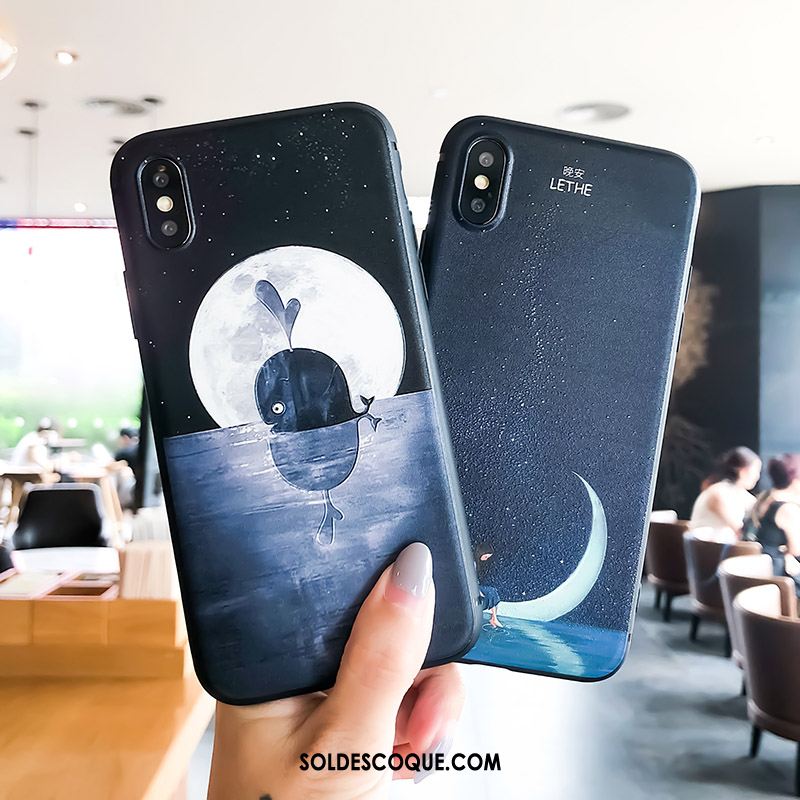 Coque iPhone Xs Nouveau Incassable Délavé En Daim Silicone Tendance En Ligne