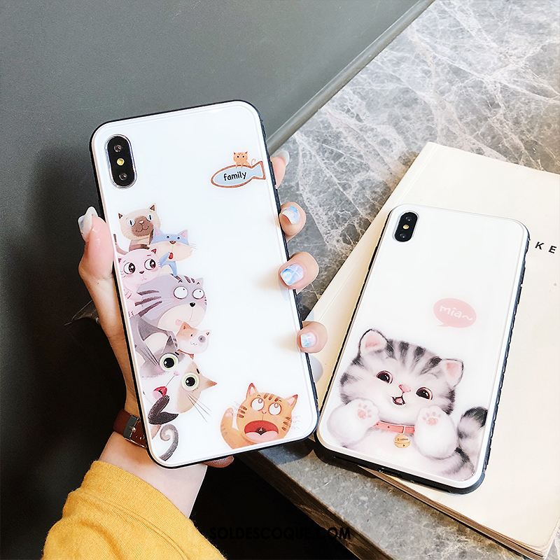 Coque iPhone Xs Personnalité Verre Trempé Étui Blanc Créatif France