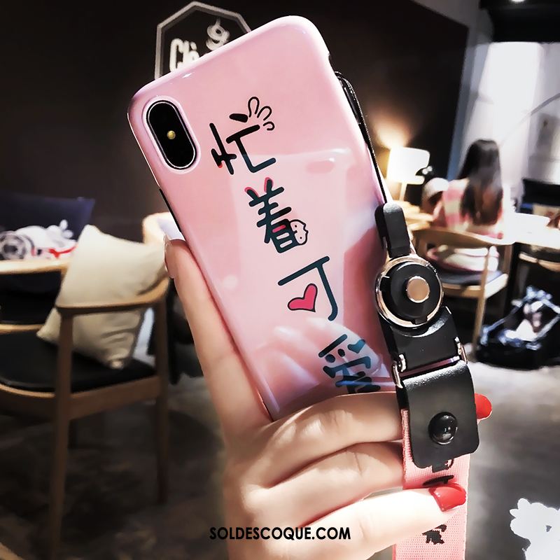 Coque iPhone Xs Silicone Amoureux Protection Téléphone Portable Ornements Suspendus Housse En Ligne