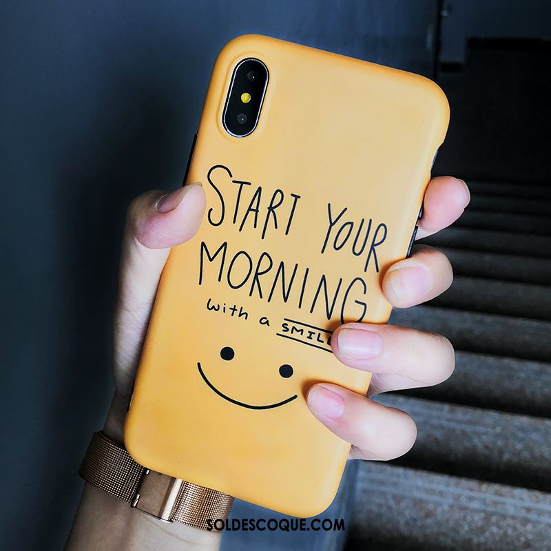 Coque iPhone Xs Silicone Délavé En Daim Ultra Fluide Doux Souriant Pas Cher