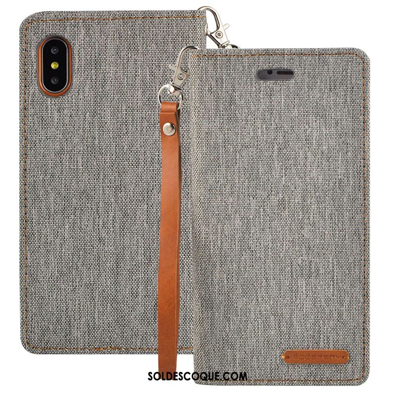 Coque iPhone Xs Tout Compris Gris Protection Téléphone Portable Étui En Cuir Pas Cher