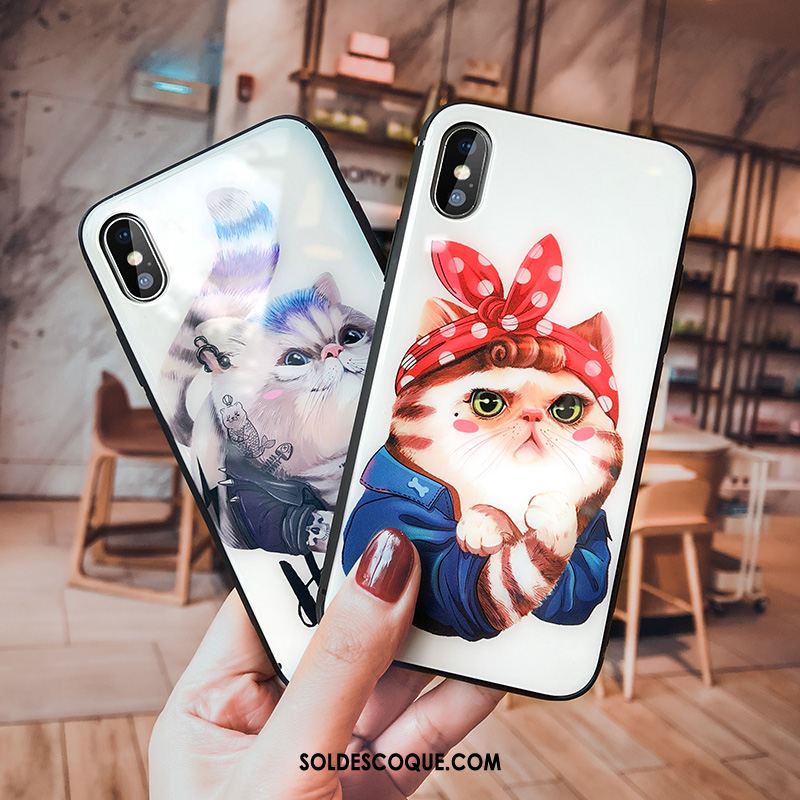 Coque iPhone Xs Téléphone Portable Charmant Chat Incassable Dessin Animé En Vente