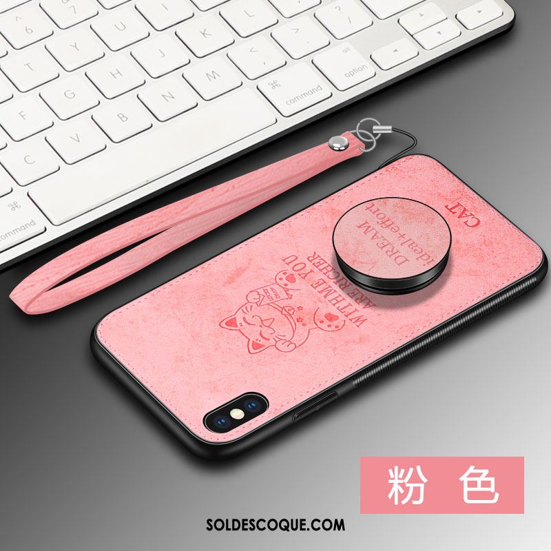 Coque iPhone Xs Une Agrafe Rose Cerf Téléphone Portable Ornements Suspendus France