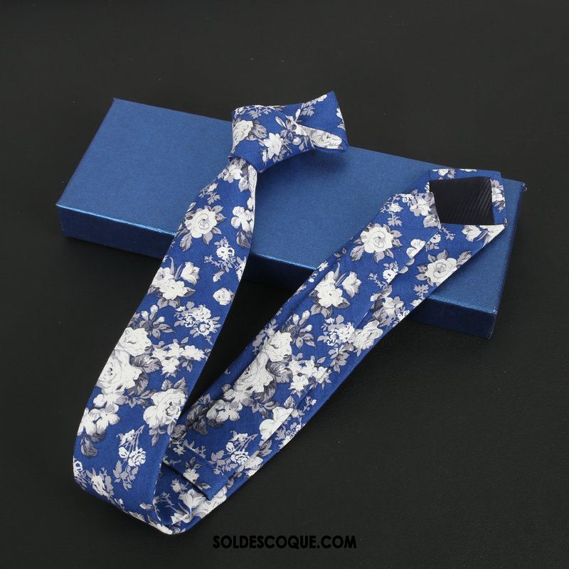 Cravate Homme Petit Tendance Coton Personnalité Fleur France