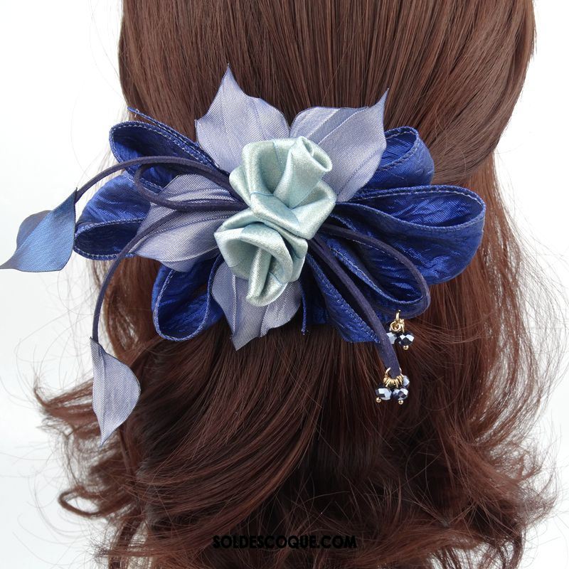 Fleur De Tête Femme Original Emission De Cartes Bleu Accessoires Le Nouveau Pas Cher