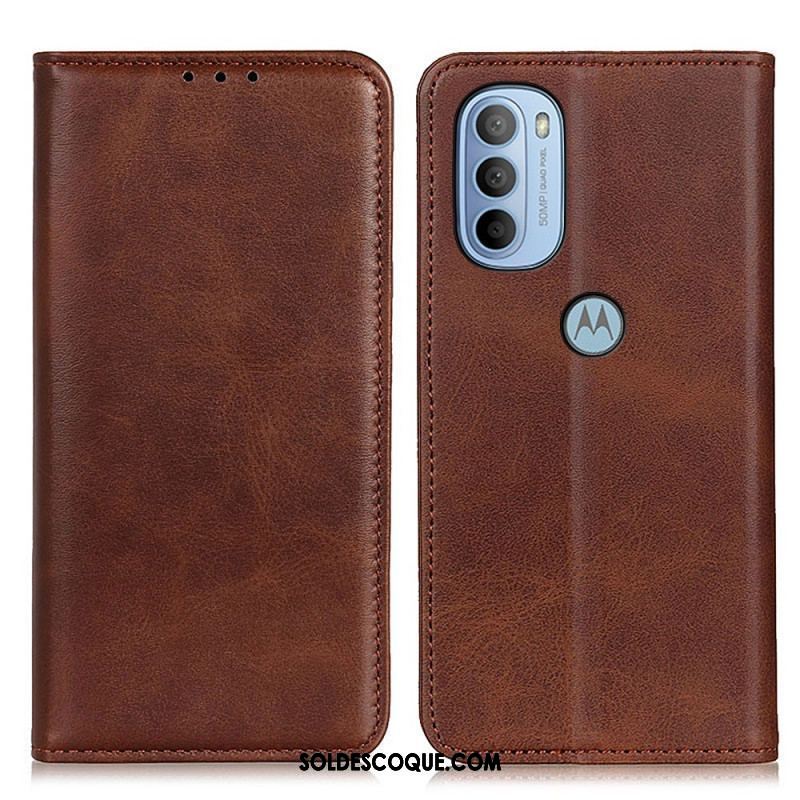 Flip Cover Moto G41 / G31 Cuir Litchi Fendu