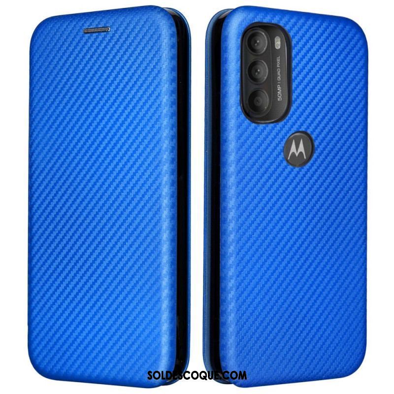 Flip Cover Moto G71 5G Silicone Carbone Coloré