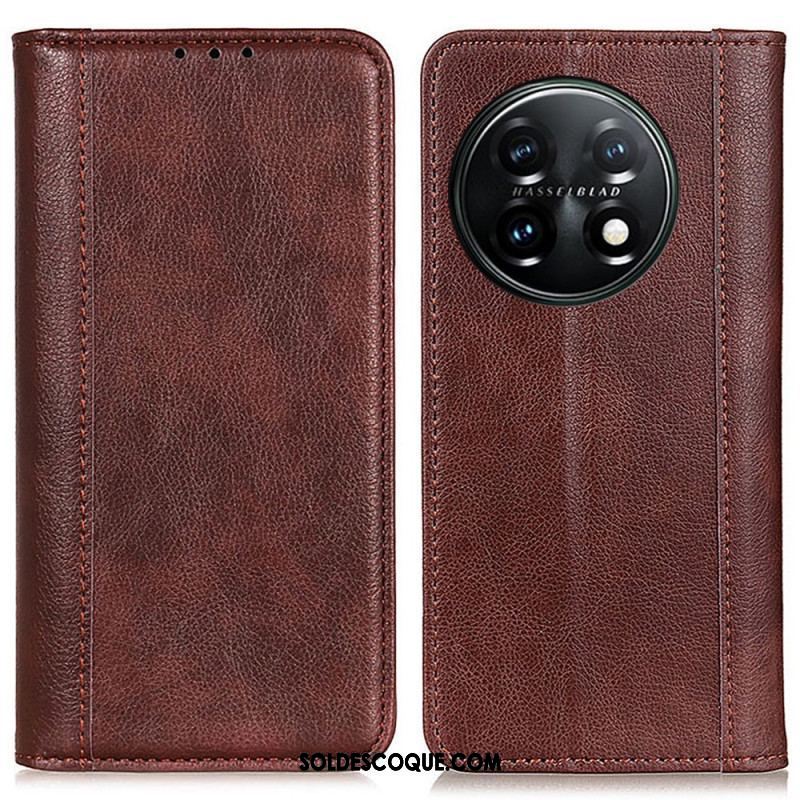 Flip Cover OnePlus 11 5G Cuir Fendu Stylé