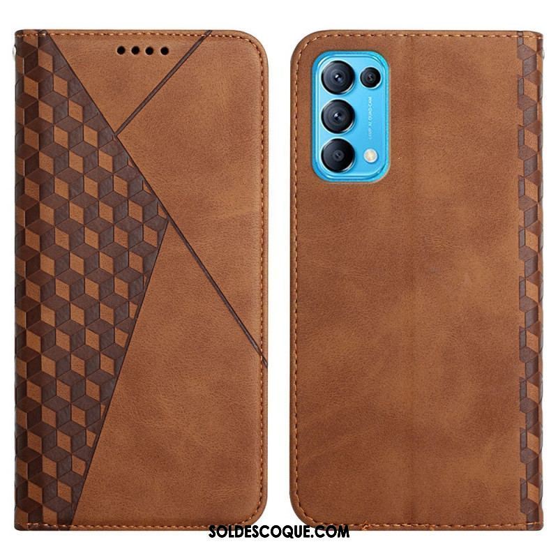 Flip Cover Oppo Find X3 Lite Effet Cuir Géo