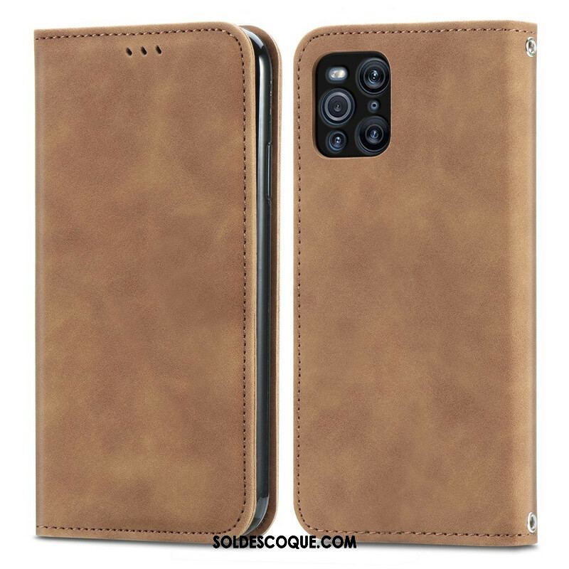 Flip Cover Oppo Find X3 / X3 Pro Simili Cuir Vintage