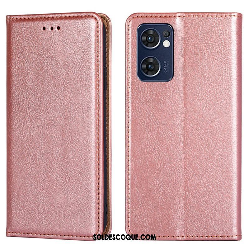 Flip Cover Oppo Find X5 Lite Simili Cuir Coutures