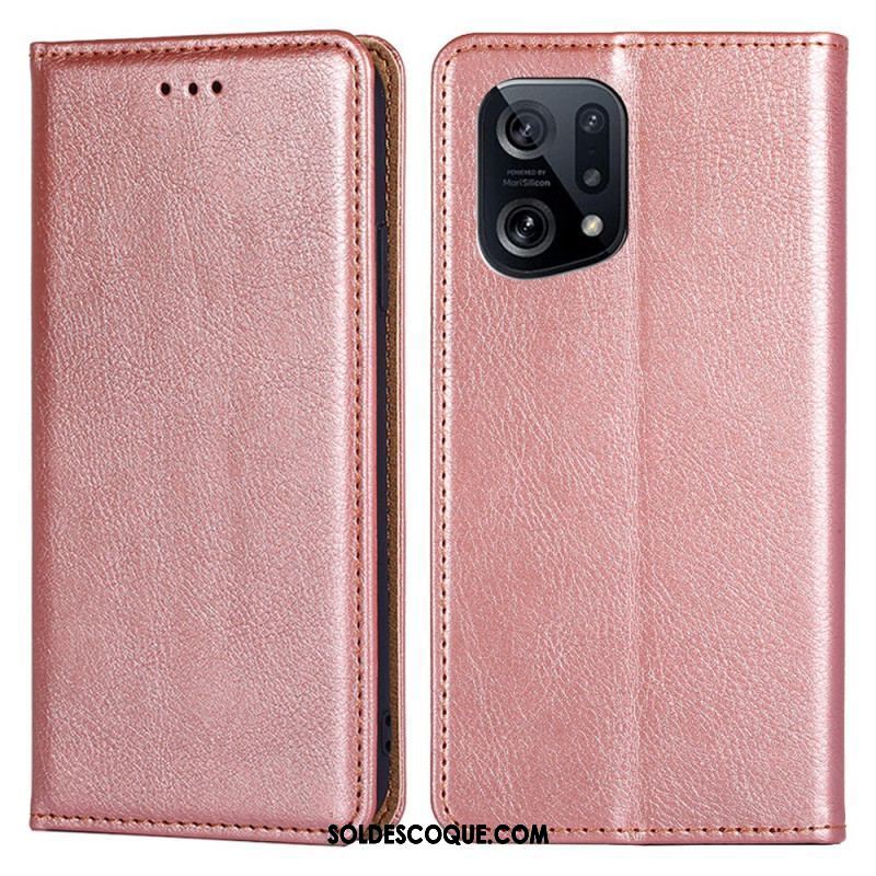 Flip Cover Oppo Find X5 Solid Color