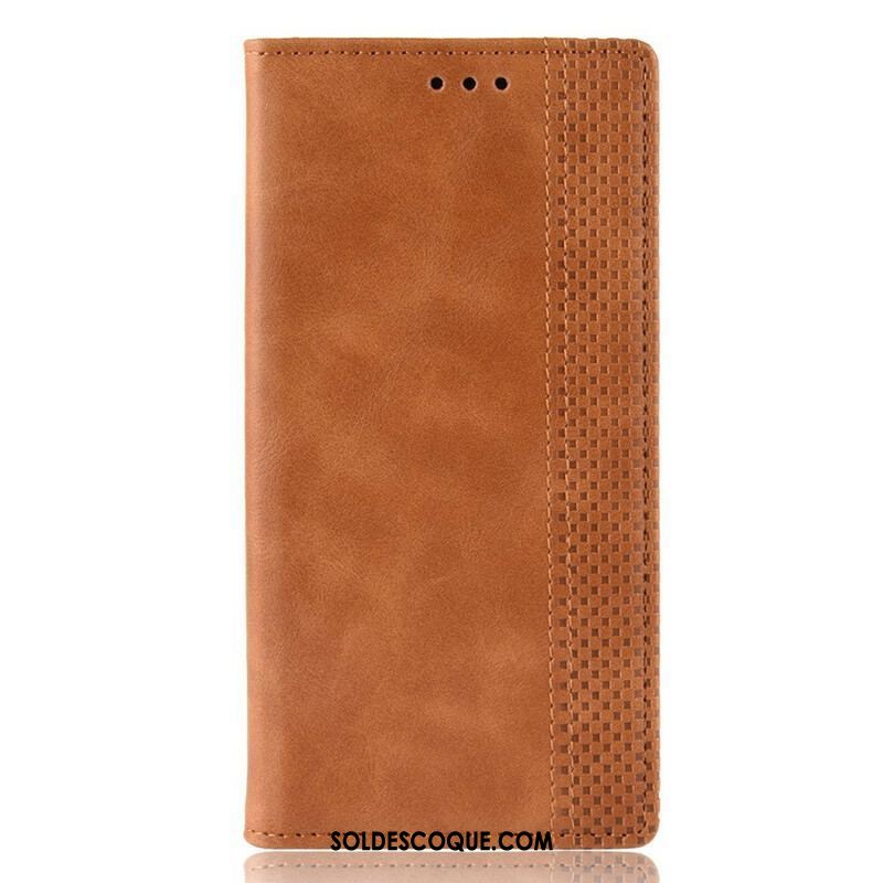 Flip Cover Samsung Galaxy A12 / M12 Effet Cuir Vintage Stylisé